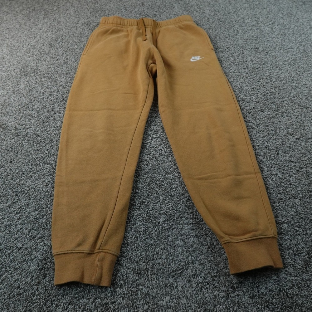 Nike Sweatpants Mens S Brown Fleece Jogger Athletic Drawstring Workout Gym Pants